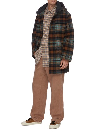 Figure View - Click To Enlarge - NANUSHKA - Kirk' flannel check wool blend coat