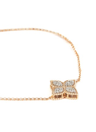 Detail View - Click To Enlarge - ROBERTO COIN - Princess Flower' diamond 18k rose white gold bracelet