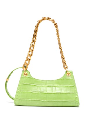 Main View - Click To Enlarge - APEDE MOD - 'Froggy' chain embellished croc-embossed leather bag