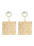 Main View - Click To Enlarge - VENNA - Pearl stud squared crystal pave drop earrings