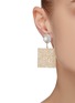 Figure View - Click To Enlarge - VENNA - Pearl stud squared crystal pave drop earrings