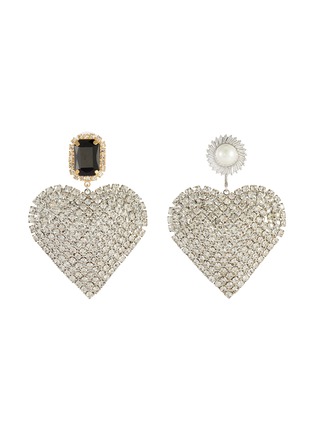 Main View - Click To Enlarge - VENNA - Mismatch stud heart drop earrings
