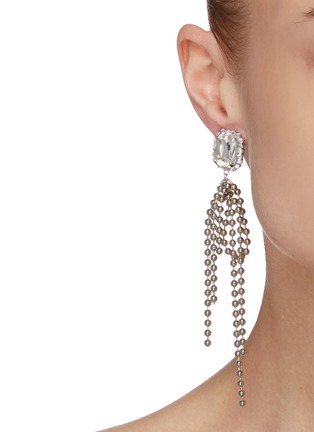 Figure View - Click To Enlarge - VENNA - Crystal ball chain drop earrings