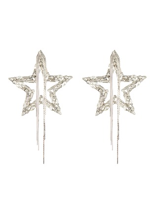 Main View - Click To Enlarge - VENNA - Crystal star fringe drop earrings