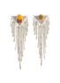 Main View - Click To Enlarge - VENNA - Hamburger and fries stud mismatch fringe earrings