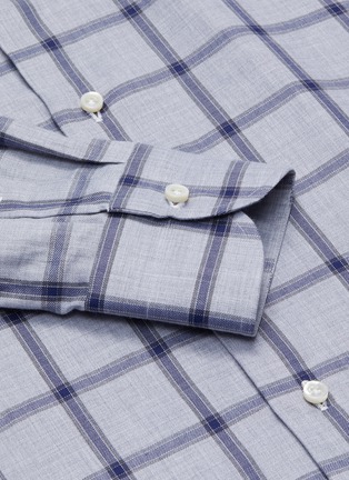  - ISAIA - 'Milano' Check Spread Collar Cotton Shirt