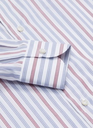  - ISAIA - 'Milano' Stripe Spread Collar Cotton Shirt