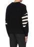 Back View - Click To Enlarge - THE WORLD IS YOUR OYSTER - Stripe patch knit sweater