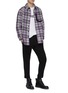 Figure View - Click To Enlarge - THE WORLD IS YOUR OYSTER - Oversized check plaid pocket wool shirt