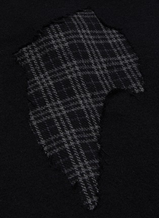 - THE WORLD IS YOUR OYSTER - Check plaid patch detail wool blend coat