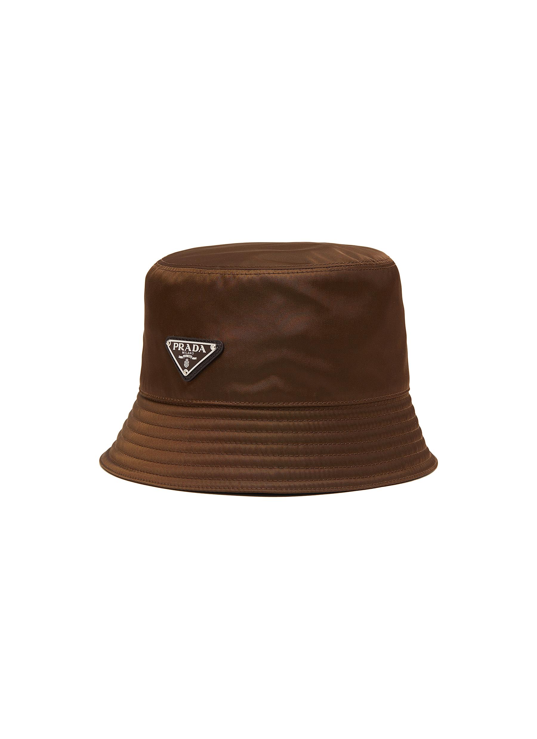 prada logo bucket hat