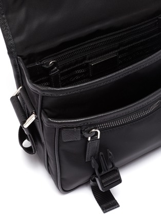 Detail View - Click To Enlarge - PRADA - Tessuto Saffiano logo plaque nylon mini messenger bag