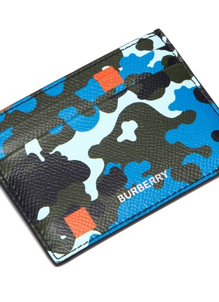 Detail View - Click To Enlarge - BURBERRY - Camouflage print leather cardholder