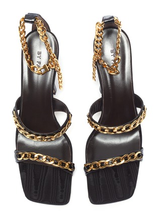 Detail View - Click To Enlarge - BY FAR - 'Gina' metal chain heeled sandals