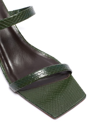 Detail View - Click To Enlarge - BY FAR - Tanya double strap heel snake embossed leather sandals