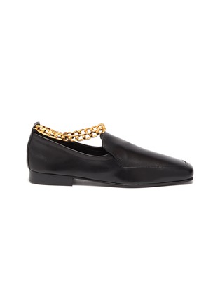 Main View - Click To Enlarge - BY FAR - Nick ankle chain square toe loafers