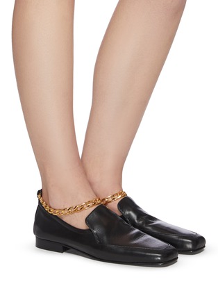 Figure View - Click To Enlarge - BY FAR - Nick ankle chain square toe loafers