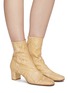 Figure View - Click To Enlarge - BY FAR - Sofia snake embossed leather ankle boots