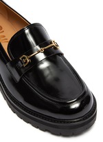 leather platform loafer with horsebit