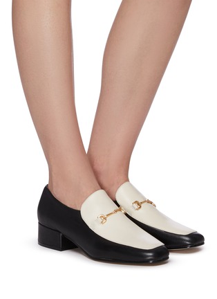 Figure View - Click To Enlarge - SAM EDELMAN - Jamille monochrome leather heeled horsebit loafers