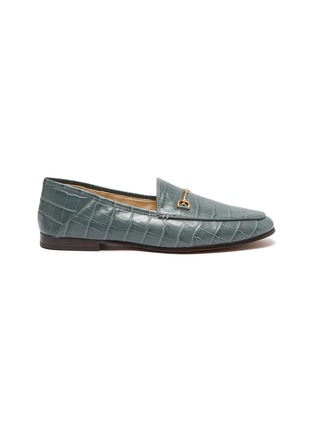 Main View - Click To Enlarge - SAM EDELMAN - 'LORAINE' HORSEBIT CROC-EMBOSSED LEATHER LOAFERS