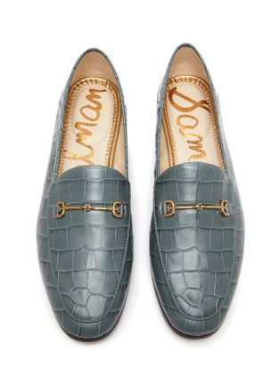 Figure View - Click To Enlarge - SAM EDELMAN - 'LORAINE' HORSEBIT CROC-EMBOSSED LEATHER LOAFERS