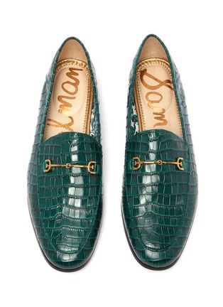 Detail View - Click To Enlarge - SAM EDELMAN - 'Loraine' horsebit croc-embossed leather loafers