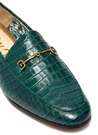 Detail View - Click To Enlarge - SAM EDELMAN - 'Loraine' horsebit croc-embossed leather loafers