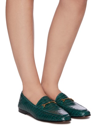 Figure View - Click To Enlarge - SAM EDELMAN - 'Loraine' horsebit croc-embossed leather loafers