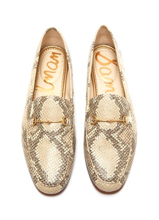 Detail View - Click To Enlarge - SAM EDELMAN - 'LORAINE' HORSEBIT SNAKE-EMBOSSED LEATHER LOAFERS