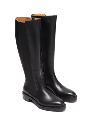 flat leather riding boots