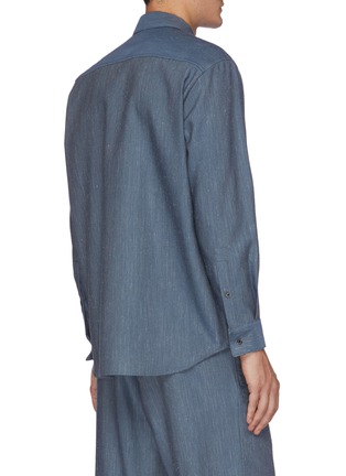 Back View - Click To Enlarge - AURALEE - Wool linen twill shirt