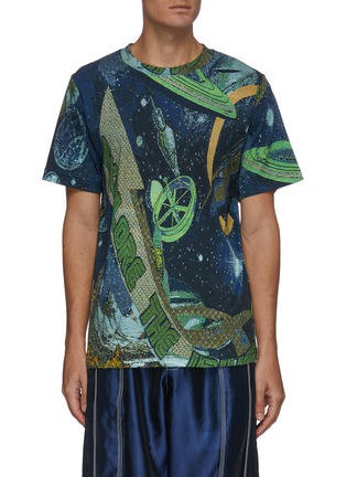 Main View - Click To Enlarge Main View - Click To Enlarge - ANGEL CHEN - 'Universe' mixed print T-shirt