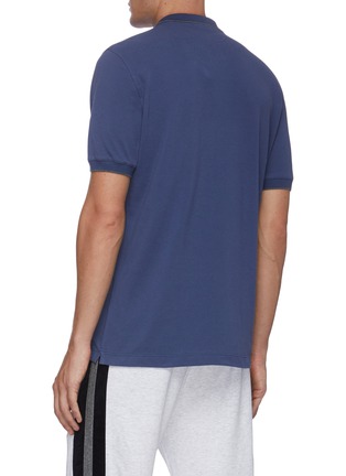 Back View - Click To Enlarge - BRUNELLO CUCINELLI - Tipped collar satin placket polo shirt