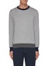 Main View - Click To Enlarge - BRUNELLO CUCINELLI - Contrast collar and hem sweater