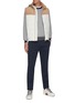 Figure View - Click To Enlarge - BRUNELLO CUCINELLI - Contrast collar and hem sweater