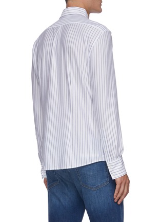 Back View - Click To Enlarge - BRUNELLO CUCINELLI - Stripe button slim fit shirt