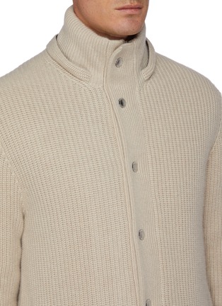 Detail View - Click To Enlarge - BRUNELLO CUCINELLI - Detachable hood padded knit jacket