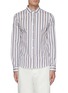 Main View - Click To Enlarge - BRUNELLO CUCINELLI - Striped French collar leisure fit shirt