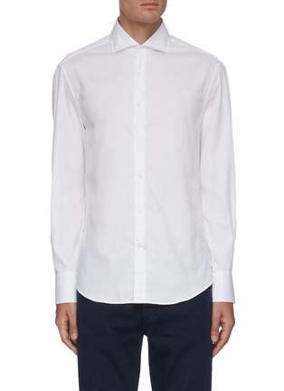 Main View - Click To Enlarge - BRUNELLO CUCINELLI - French collar slim fit cotton twill shirt