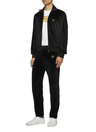 Versace Medusa Embroidered Velour Track Jacket Men Lane Crawford