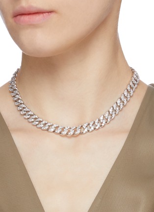 Figure View - Click To Enlarge - CZ BY KENNETH JAY LANE - Cubic zirconia pave link necklace