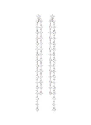 Main View - Click To Enlarge - CZ BY KENNETH JAY LANE - Two strand cubic zirconia drop earrings
