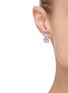 Figure View - Click To Enlarge - CZ BY KENNETH JAY LANE - Round princess cut stud cubic zirconia drop earrings
