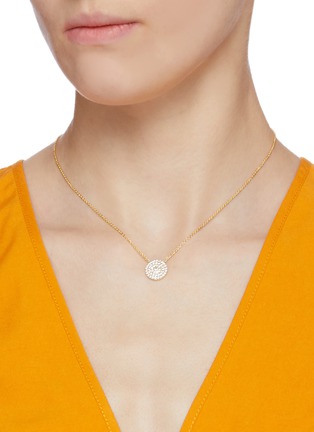 Figure View - Click To Enlarge - CZ BY KENNETH JAY LANE - Cubic zirconia disc pendant necklace