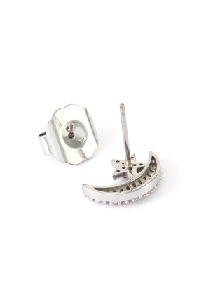 Detail View - Click To Enlarge - CZ BY KENNETH JAY LANE - Moon and star cubic zirconia pave stud earrings
