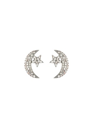 Main View - Click To Enlarge - CZ BY KENNETH JAY LANE - Moon and star cubic zirconia pave stud earrings