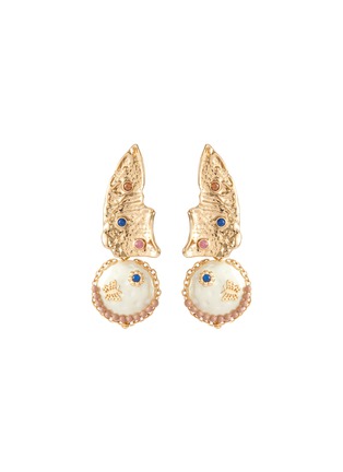 Main View - Click To Enlarge - CZ BY KENNETH JAY LANE - Mother of pearl cubic zirconia earrings