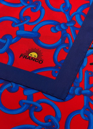 Detail View - Click To Enlarge - FRANCO FERRARI - 'Twill Seta' chain motif silk scarf