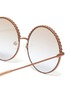 Detail View - Click To Enlarge - MATTHEW WILLIAMSON - Oversized round metal frame zigzag edge sunglasses